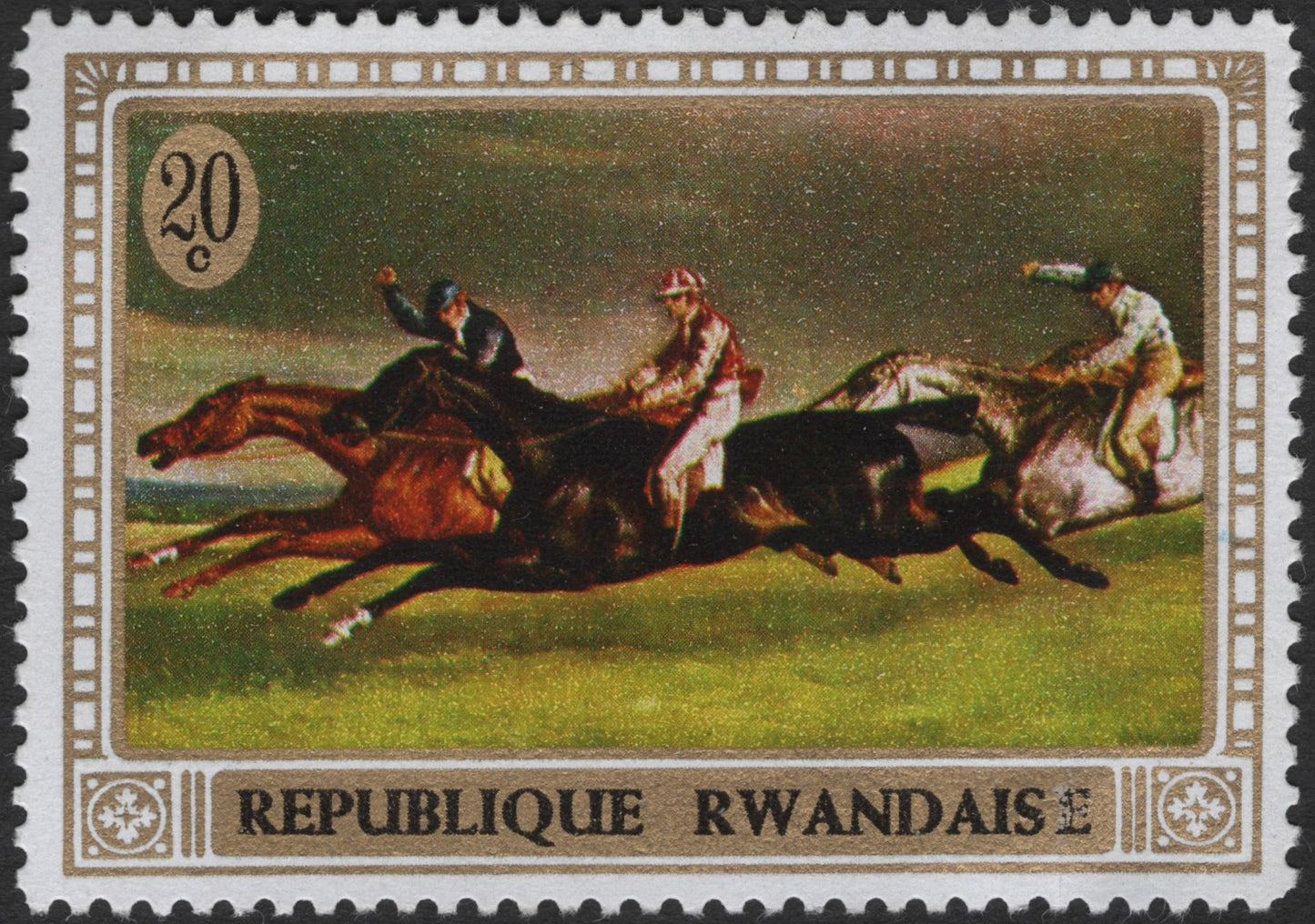 SCG3182 - Rwanda 20c Horse Racing Stamp – République Rwandaise