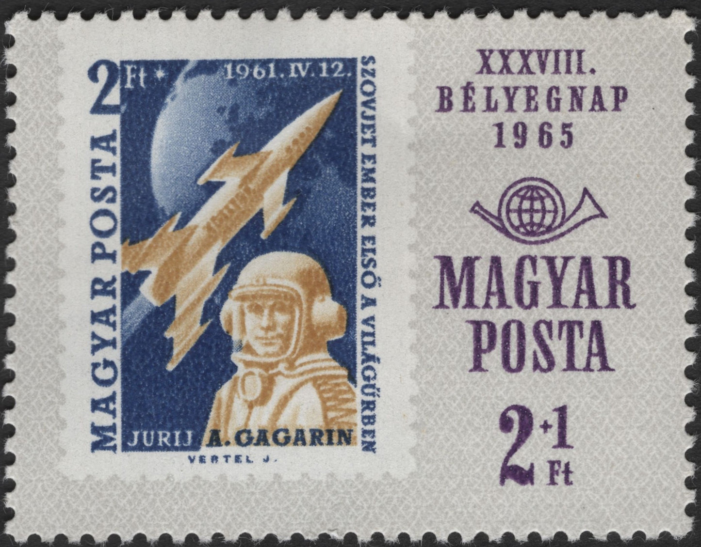 SCG3184 - Hungary 1965 – Yuri Gagarin Space Flight Commemorative Stamp