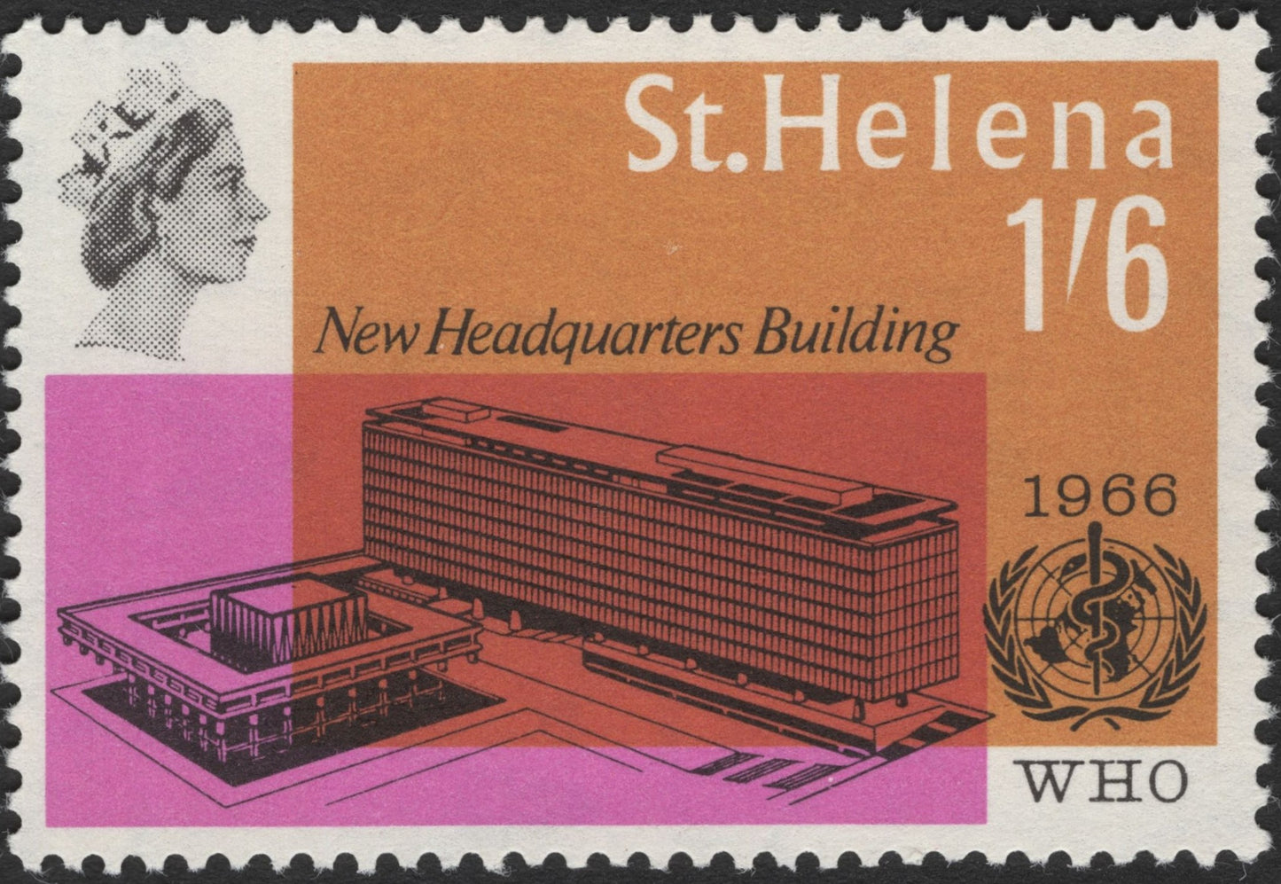 SCG3195 - St. Helena 1966 WHO Headquarters Stamps
