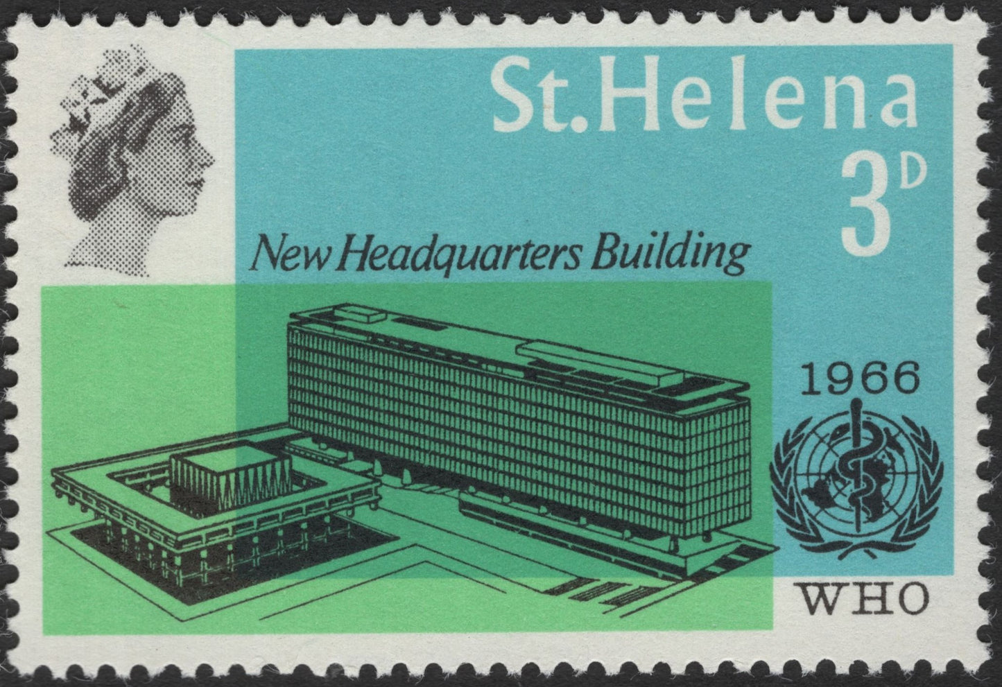 SCG3200 - St. Helena 1966 – WHO New Headquarters Building Stamps