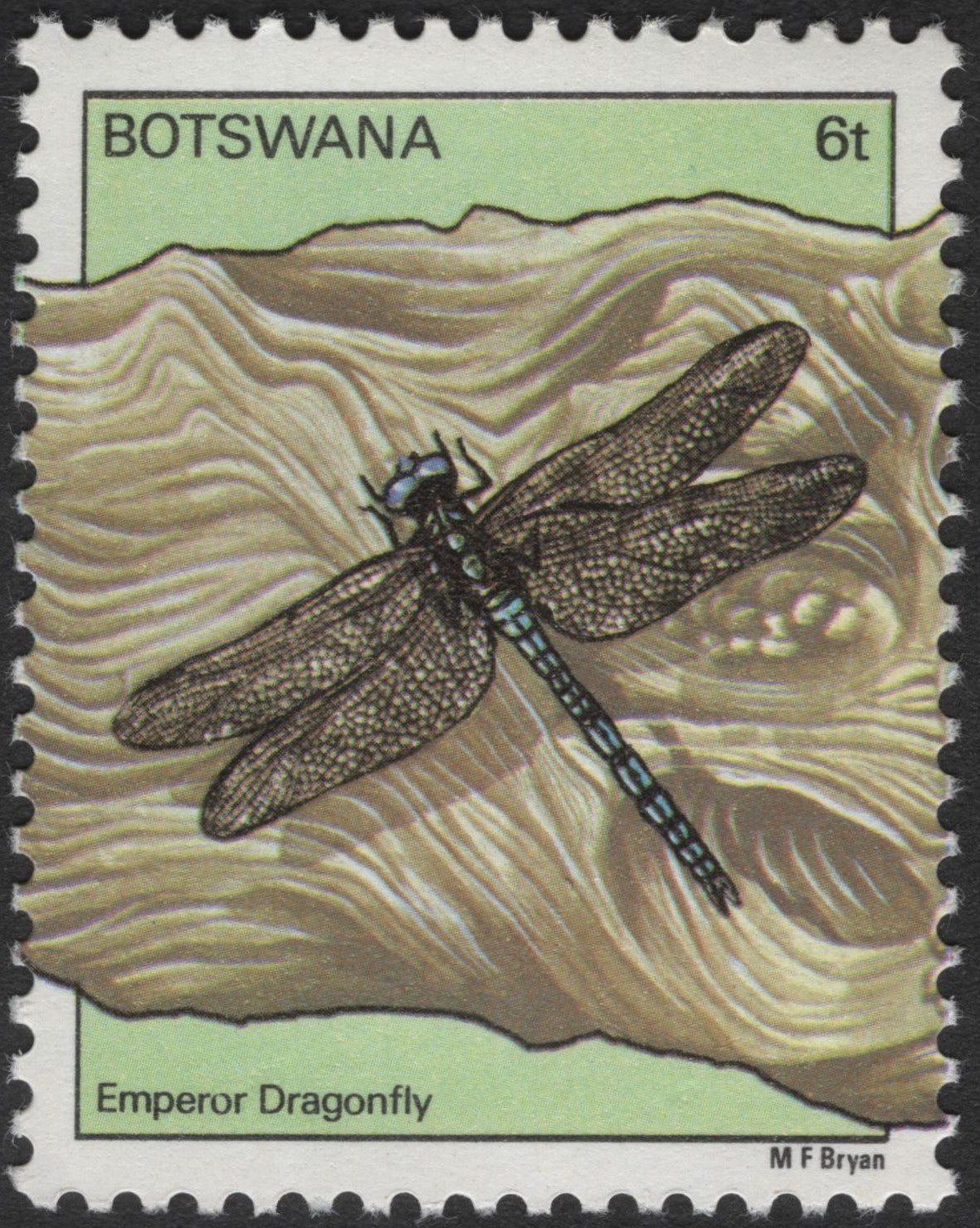 SCG3230 - Botswana 6t Emperor Dragonfly Stamp (M.F. Bryan)