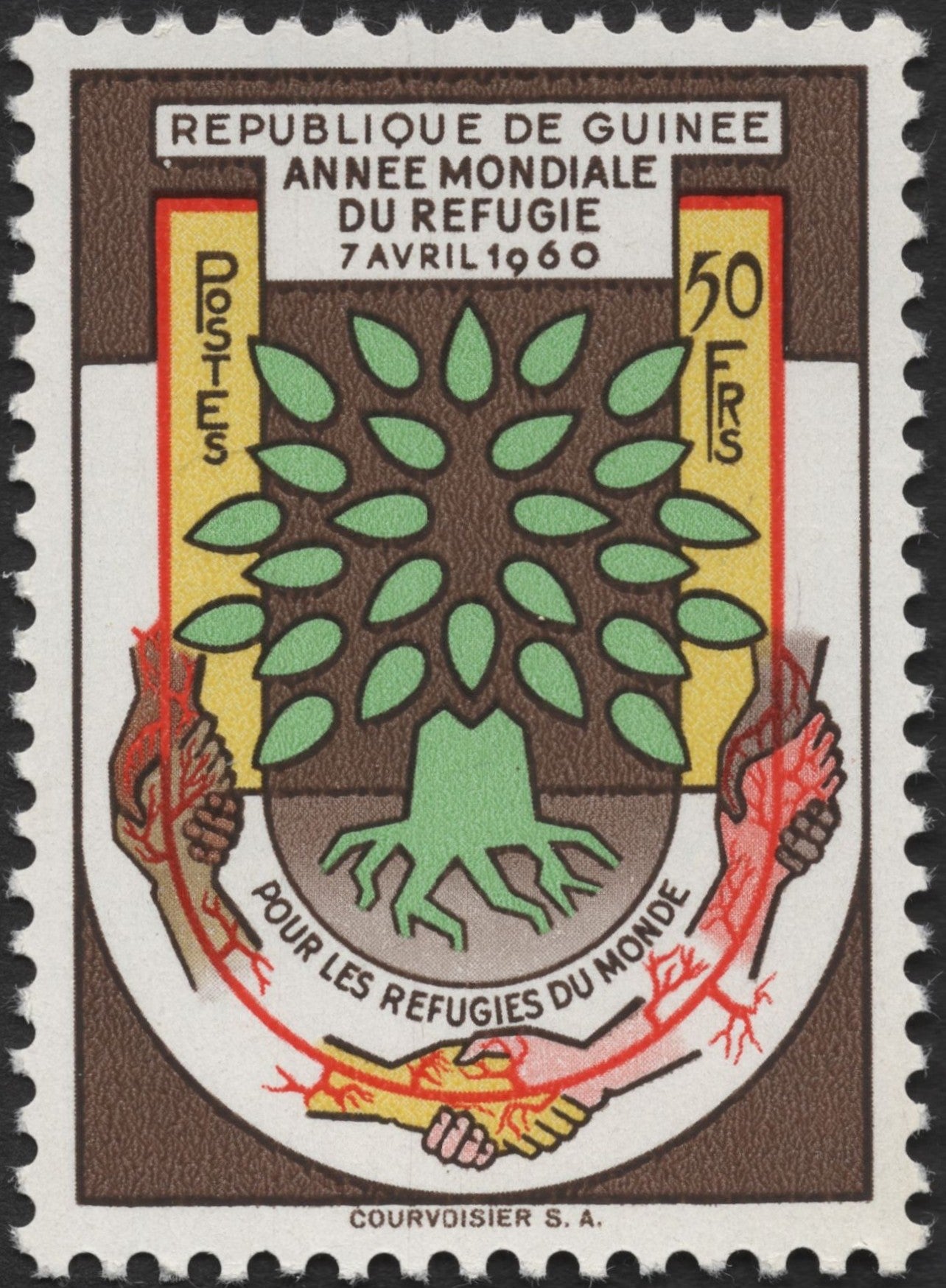 SCG3242 - Guinea 1960 "World Refugee Year" Stamp – 50 Francs
