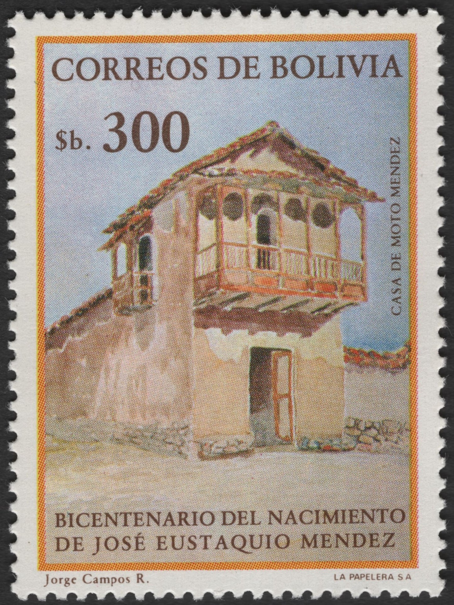 SCG3283 - Bolivia 1990 – Bicentenary of José Eustaquio Méndez