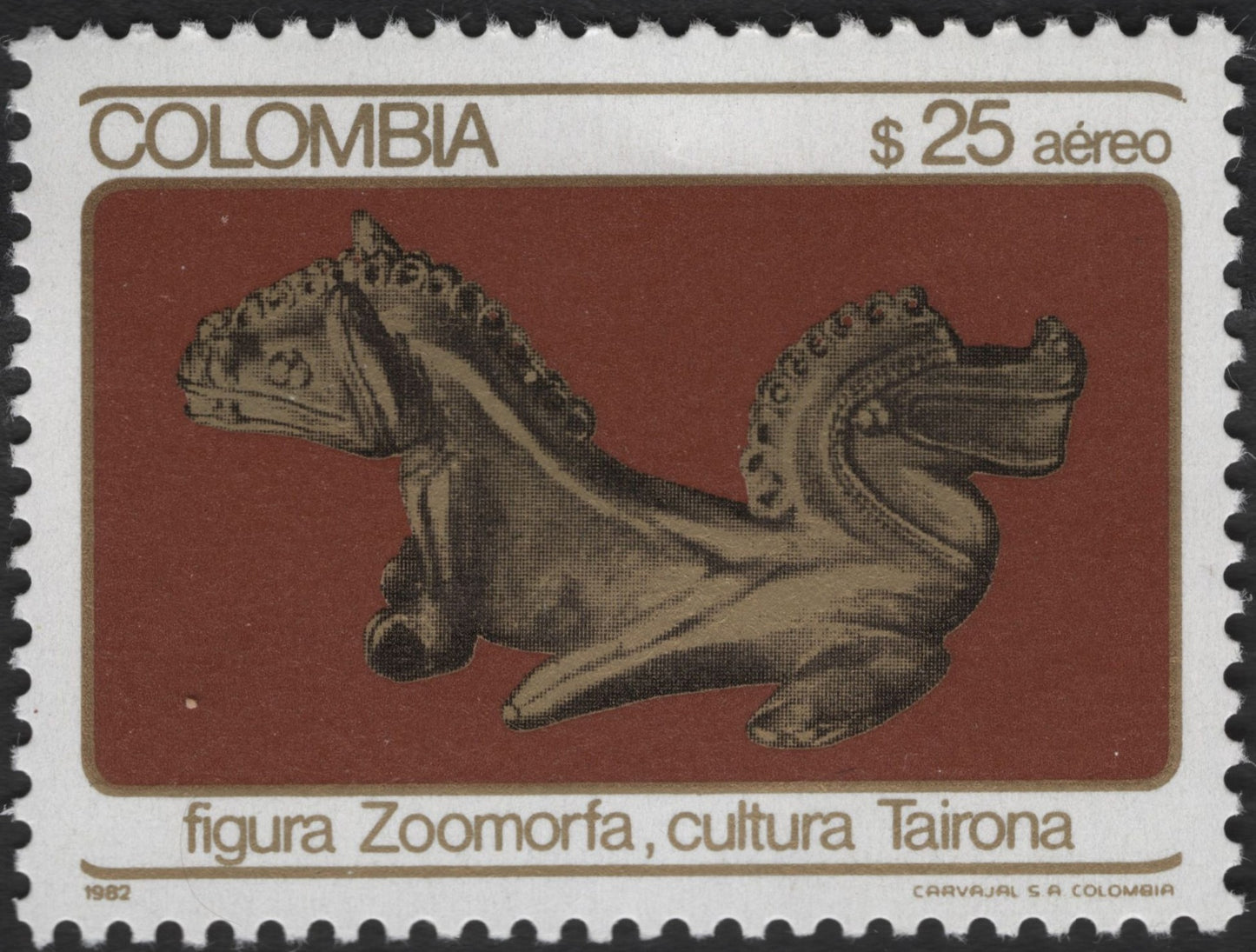 SCG3253 - Colombia 1982 – Tairona Zoomorphic Figure Airmail Stamp