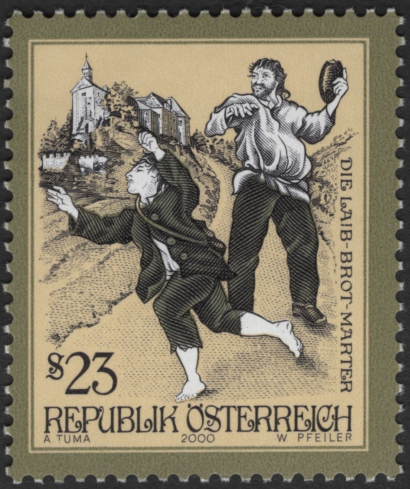 SCG3276 - Austria 2000 – "Die Laib-Brot-Marter" Folklore Stamp
