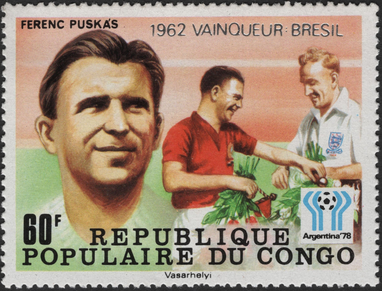 SCG3382 - 1978 Congo Stamp – Ferenc Puskás & FIFA World Cup Tribute