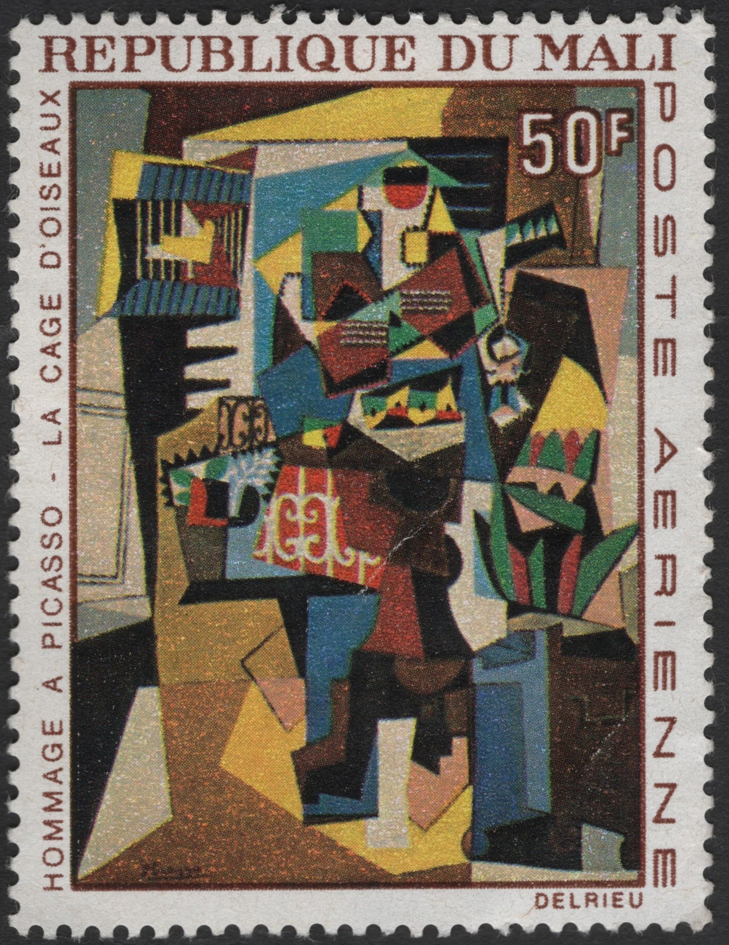 SCG3365 - Mali 50F “La Cage d’Oiseaux” – Homage to Picasso (Airmail Stamp)