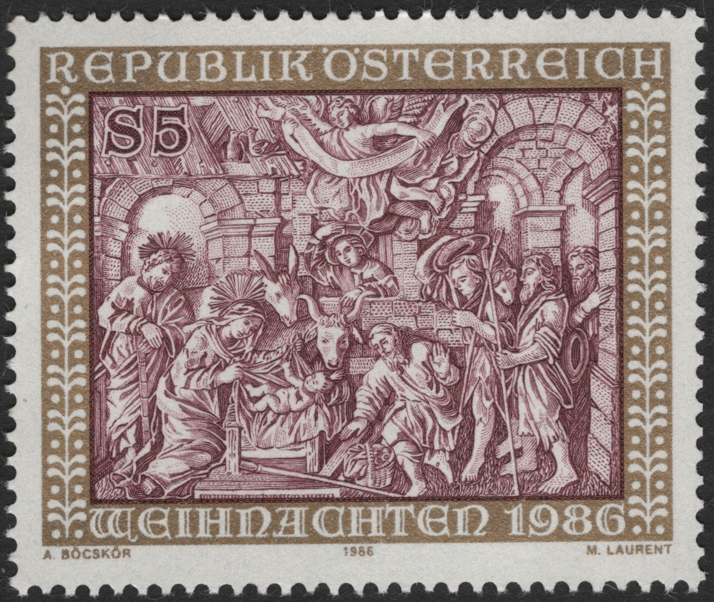 SCG3401 - Austria 1986 Christmas Stamp – Nativity Scene