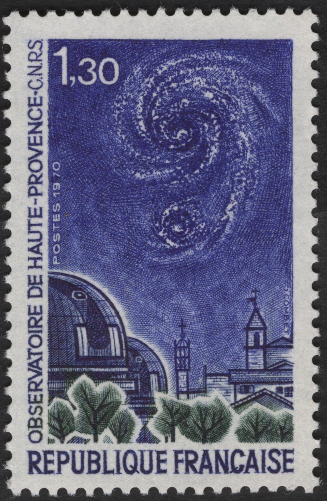 SCG3383 - France 1970 – Haute-Provence Observatory Stamp