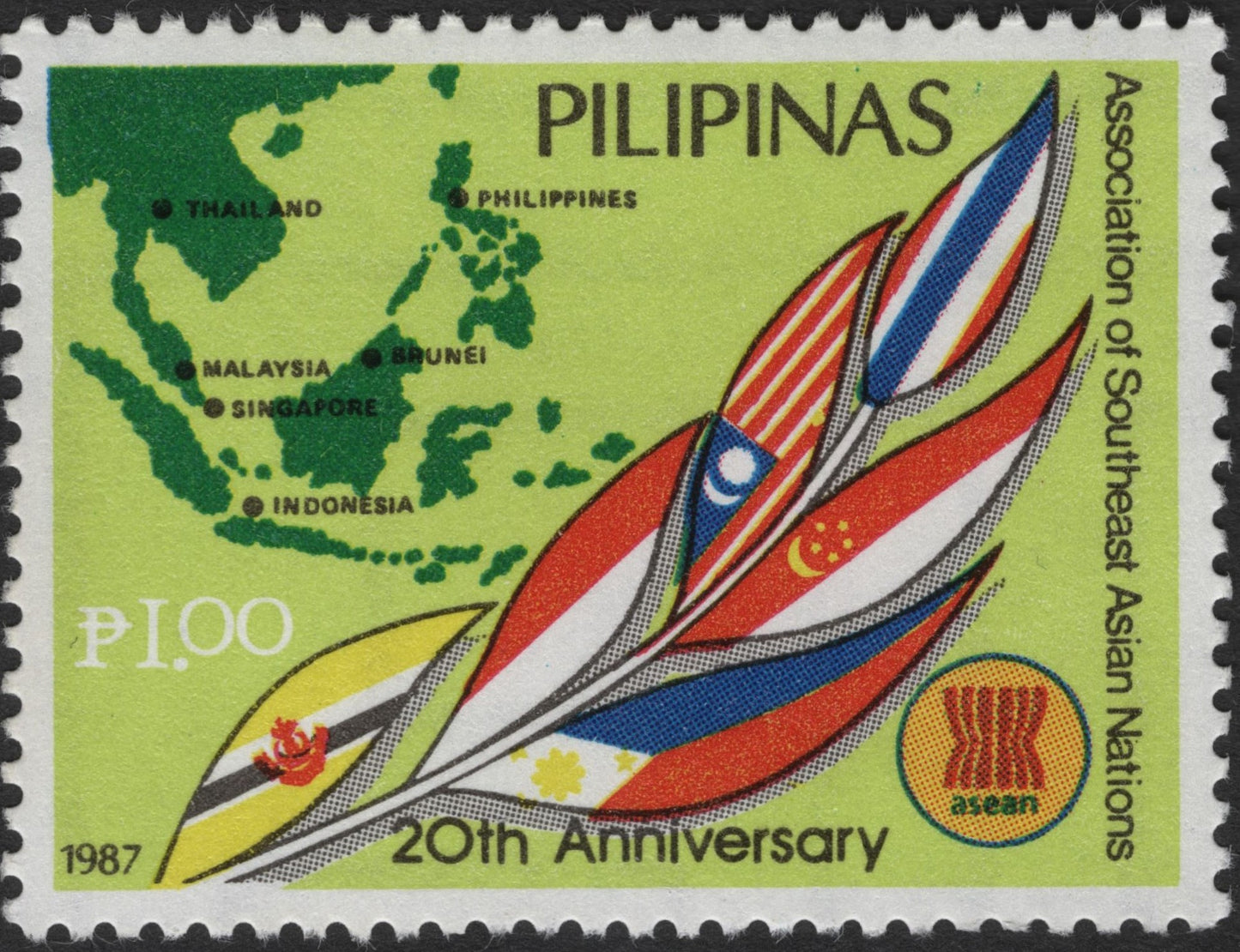 SCG3417 - Philippines 1987 – ASEAN 20th Anniversary Stamp