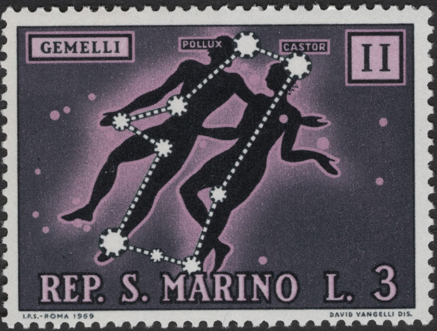 SCG3404 - San Marino 1969 – Gemini Zodiac Stamp