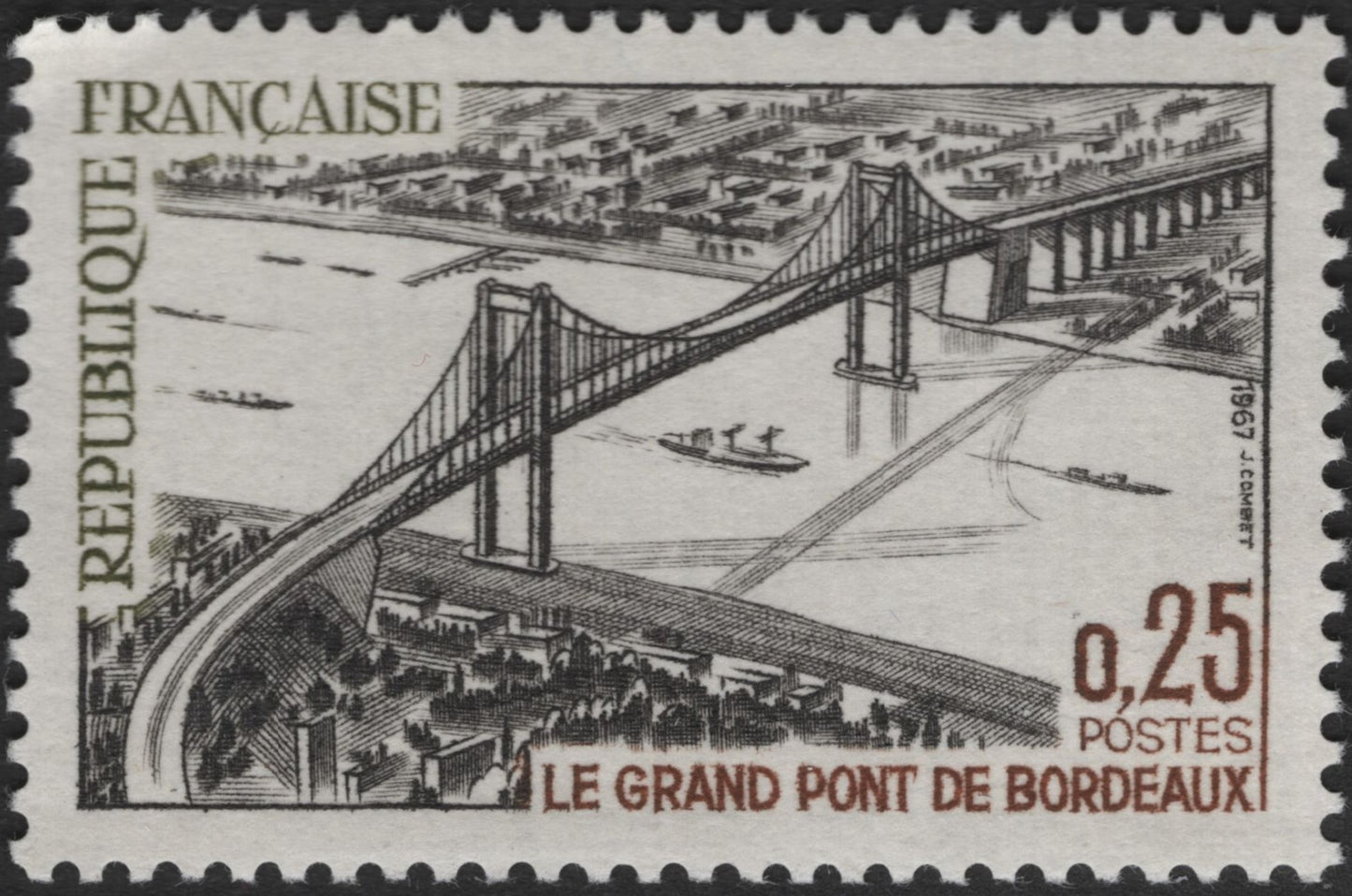 SCG3420 - 1967 France – Le Grand Pont de Bordeaux Stamp