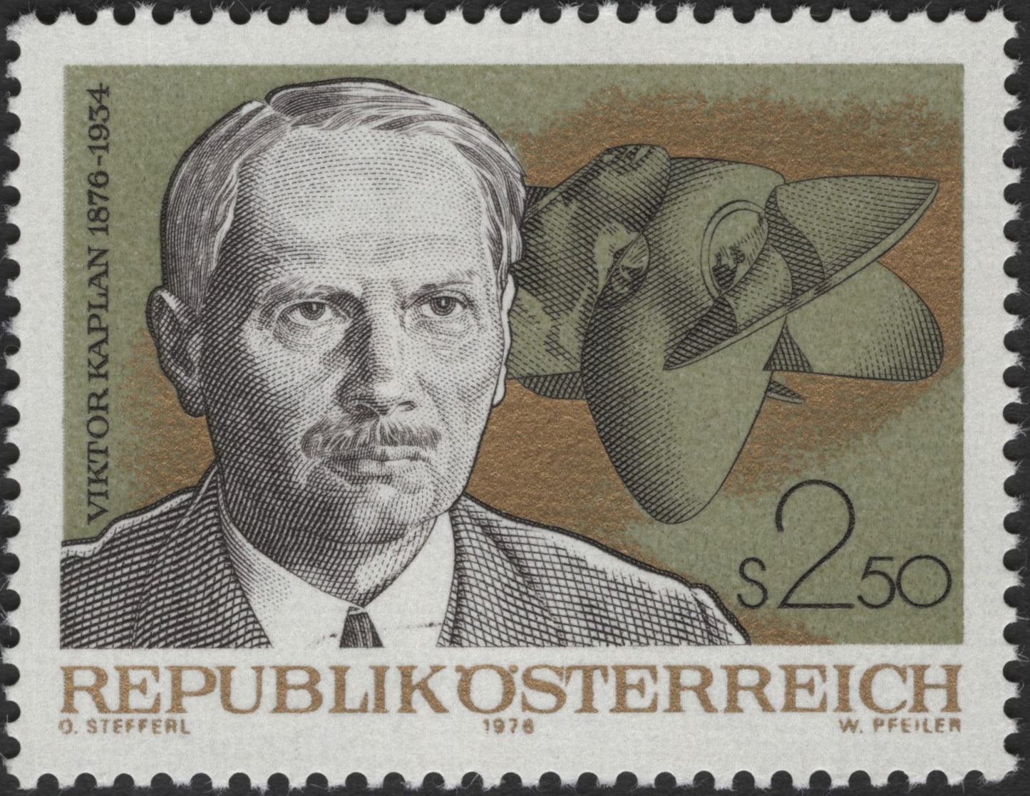 SCG3322 - Austria 1976 – Viktor Kaplan Commemorative Stamp