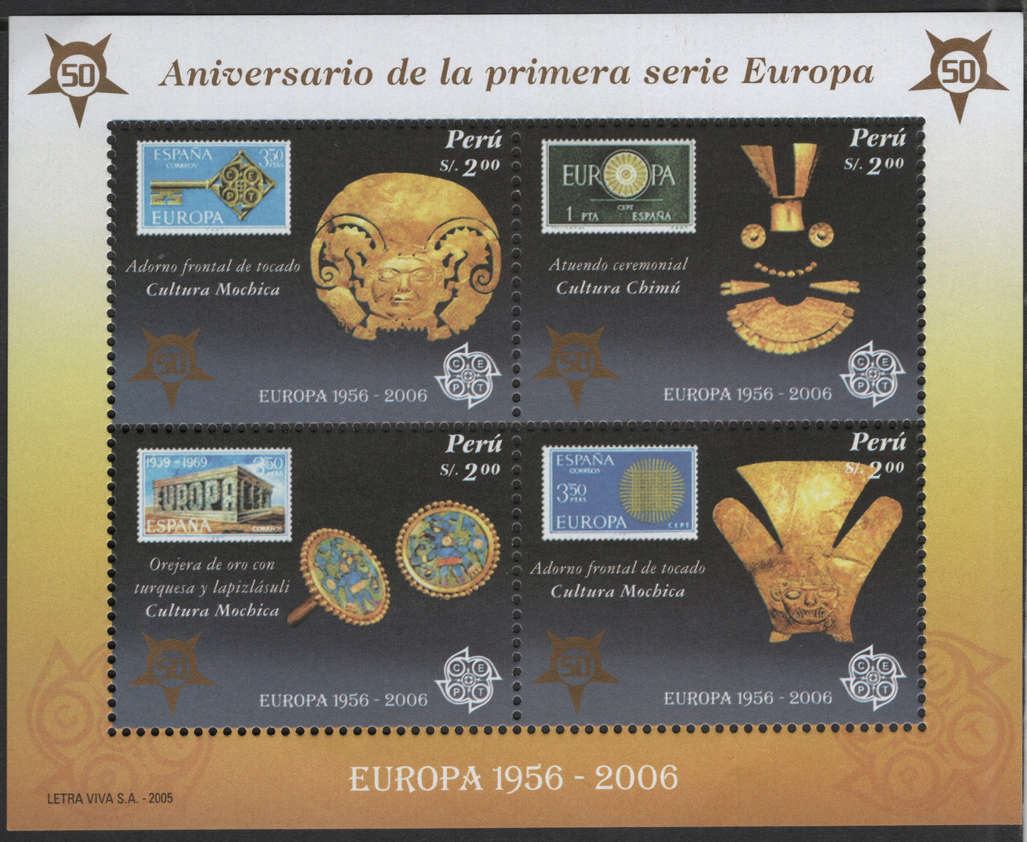 SCG3352 - Peru Miniature Sheet – 50th Anniversary of the First EUROPA Series (2006)