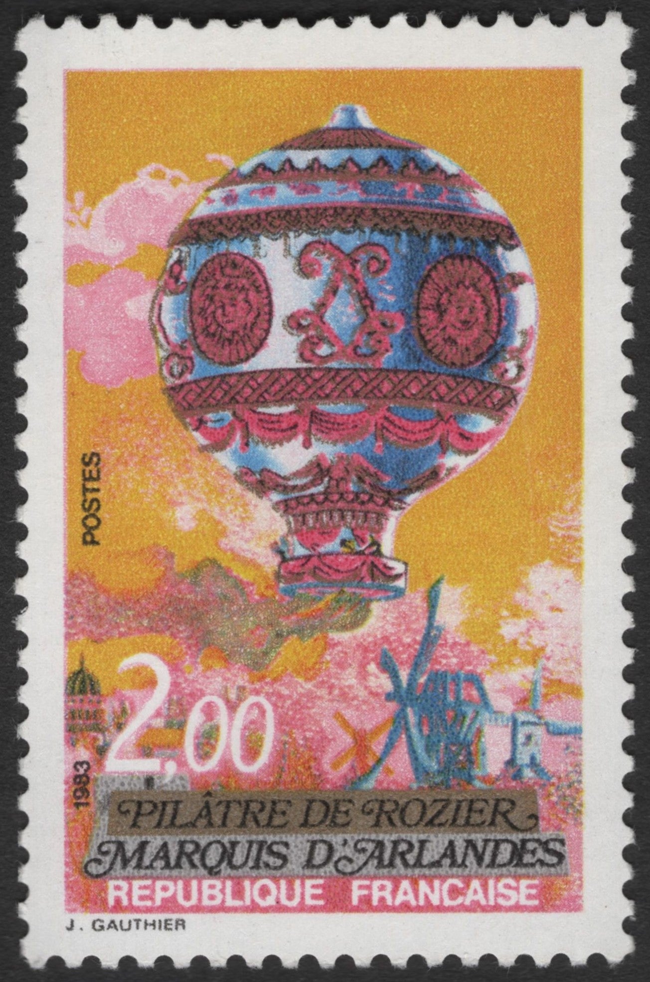 SCG3462 - France 1983 – First Manned Balloon Flight by Pilâtre de Rozier and Marquis d'Arlandes