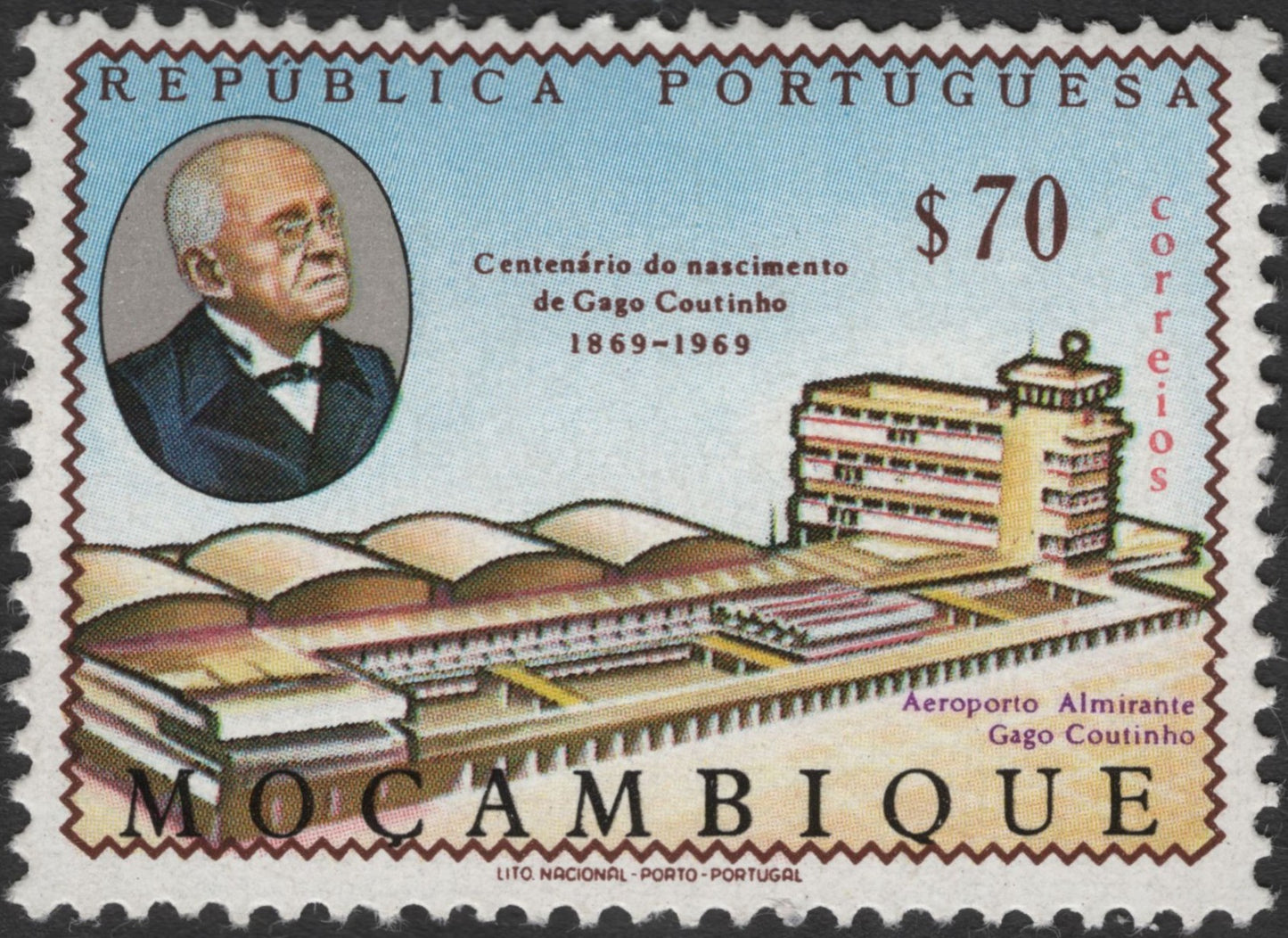 SCG3436 - Mozambique 1969 – Centenary of Gago Coutinho's Birth