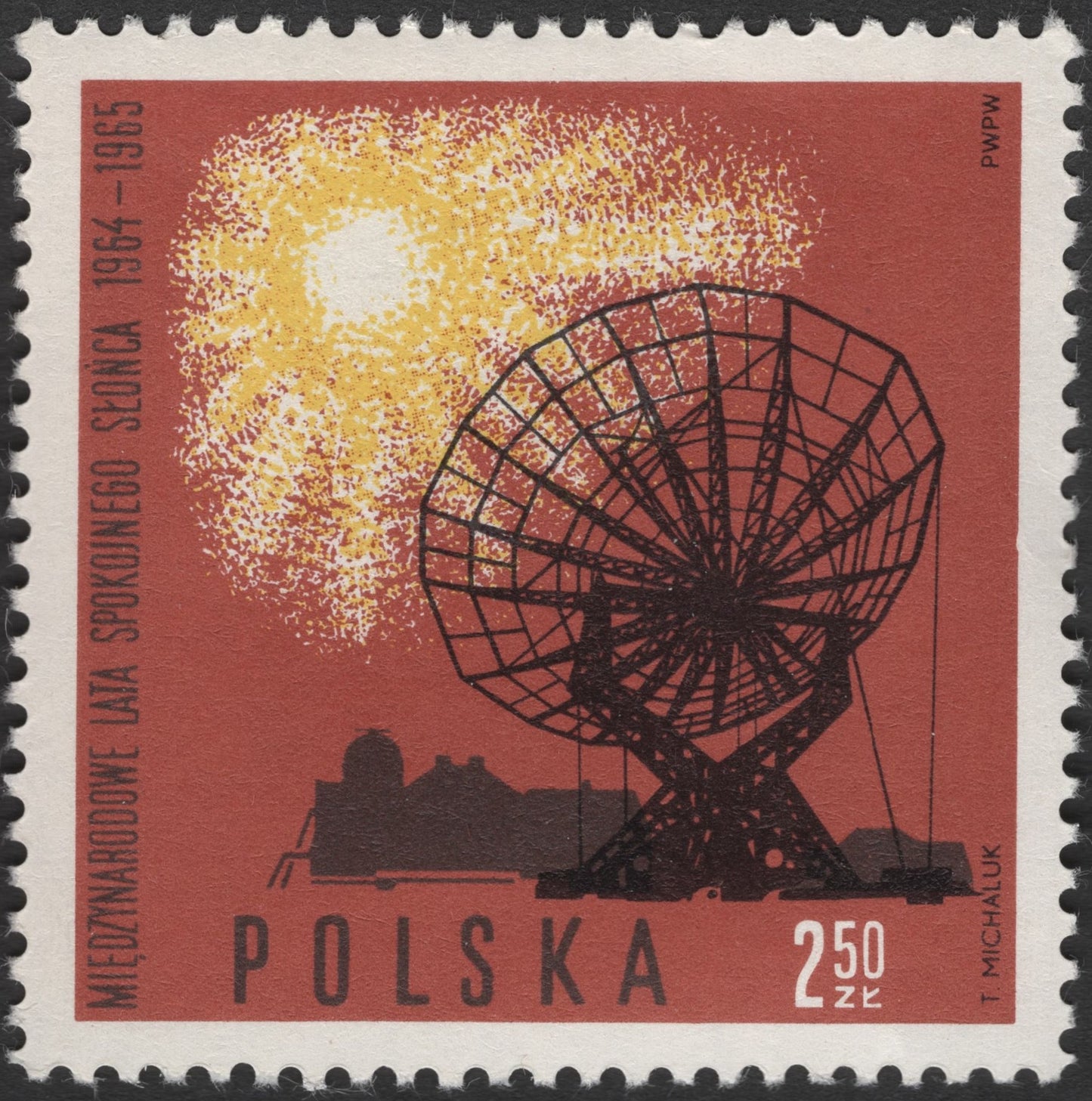 SCG3483 - Poland 1965 – International Quiet Sun Years Stamp Pair (2.50 zł)