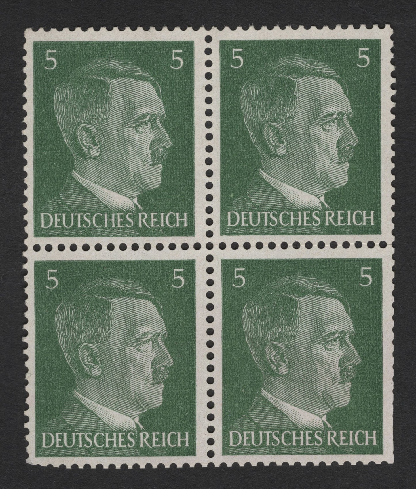 SCG3450 - Germany 5 Pfennig Adolf Hitler Stamp Block – Deutsches Reich Era