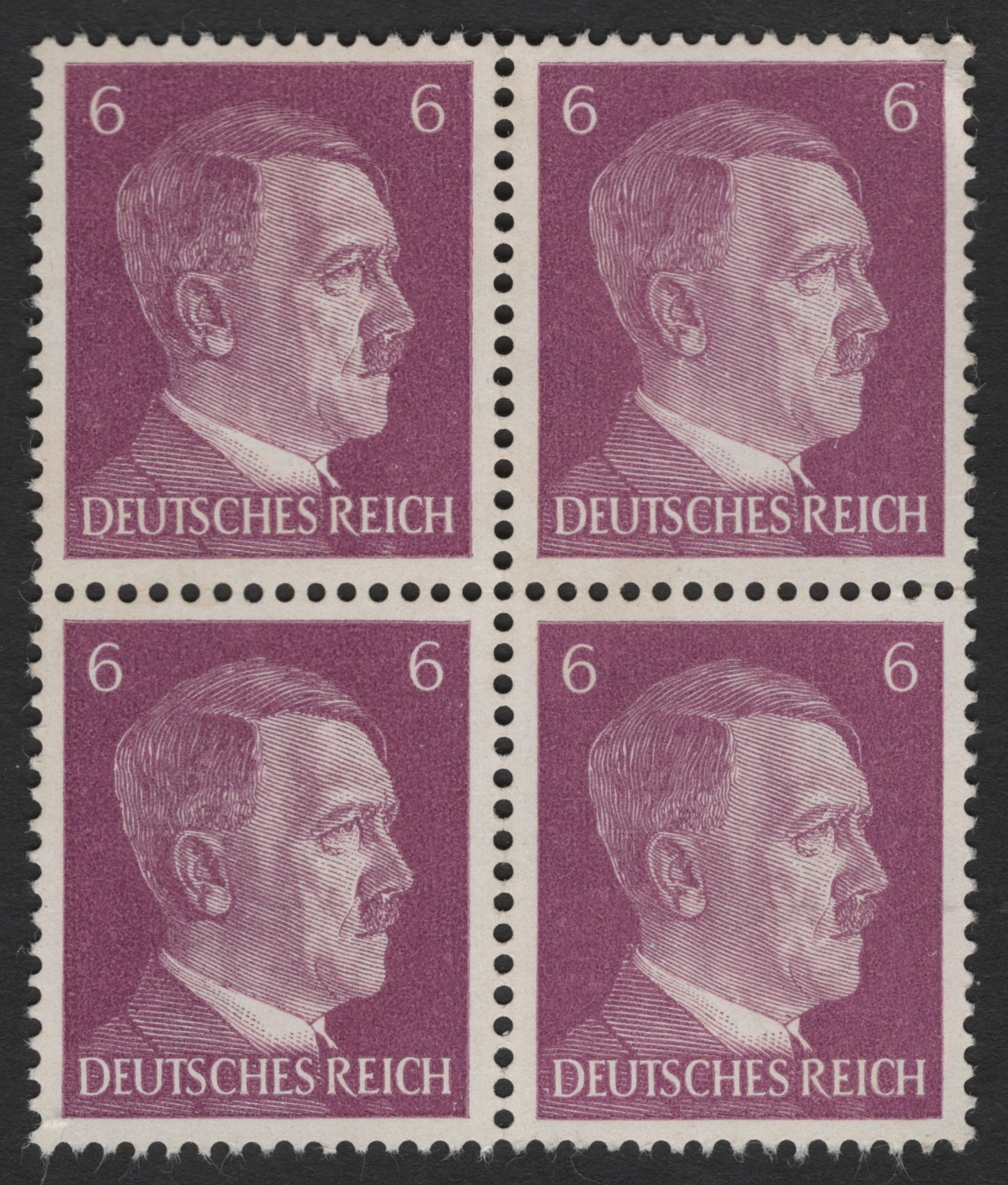 SCG3451 - Germany 6 Pfennig Hitler Definitive Stamp Block (Deutsches Reich)