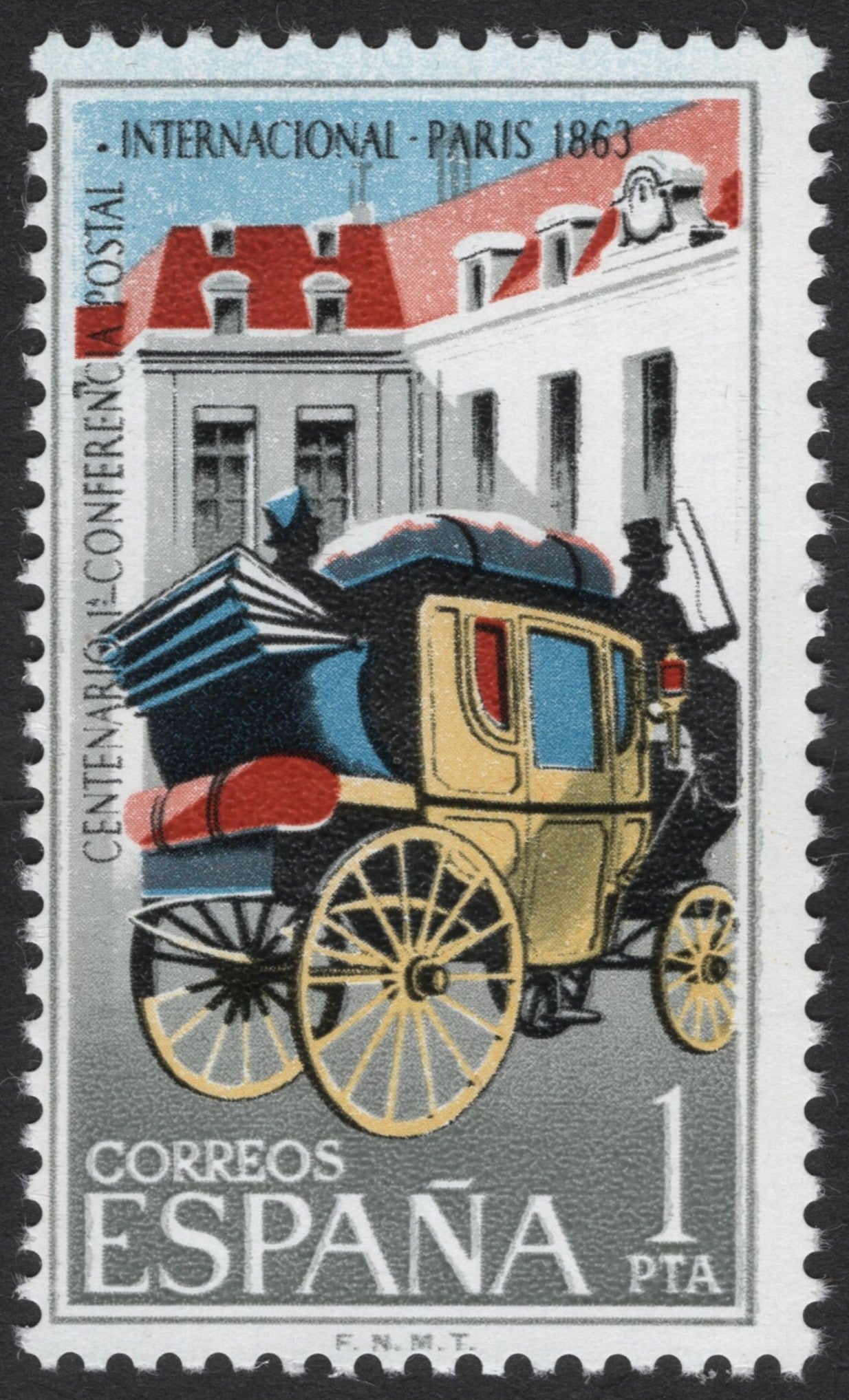 SCG3491 - Spain 1963 – Centenary of the International Postal Conference, Paris 1863