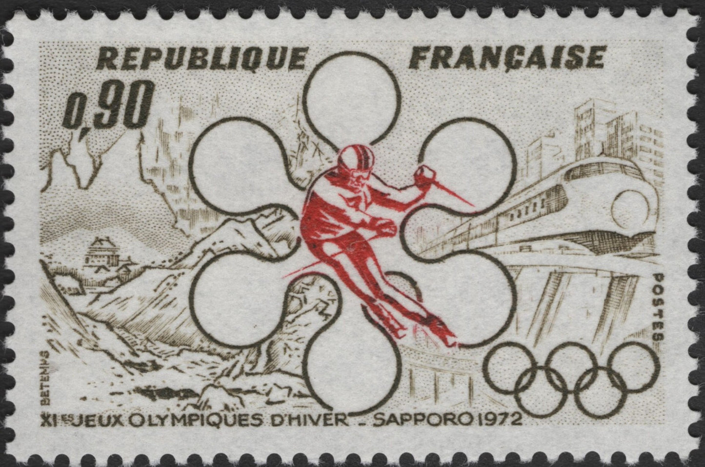 SCG3540 - France 1972 Winter Olympics Stamp – Sapporo