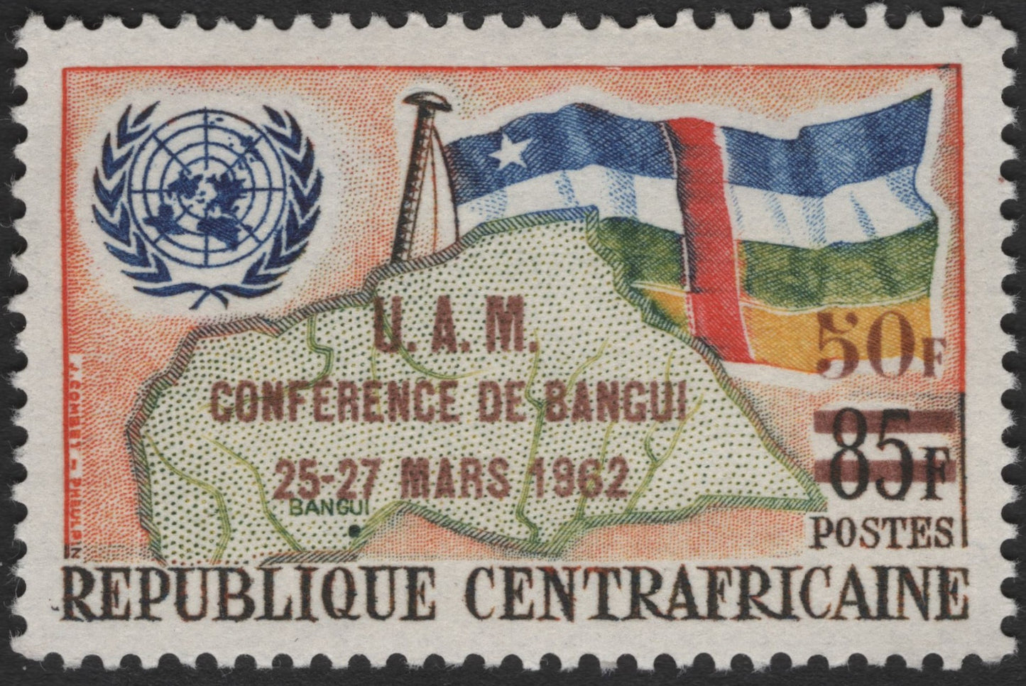 SCG3544 - Central African Republic – 1962 Conference of Bangui Stamp