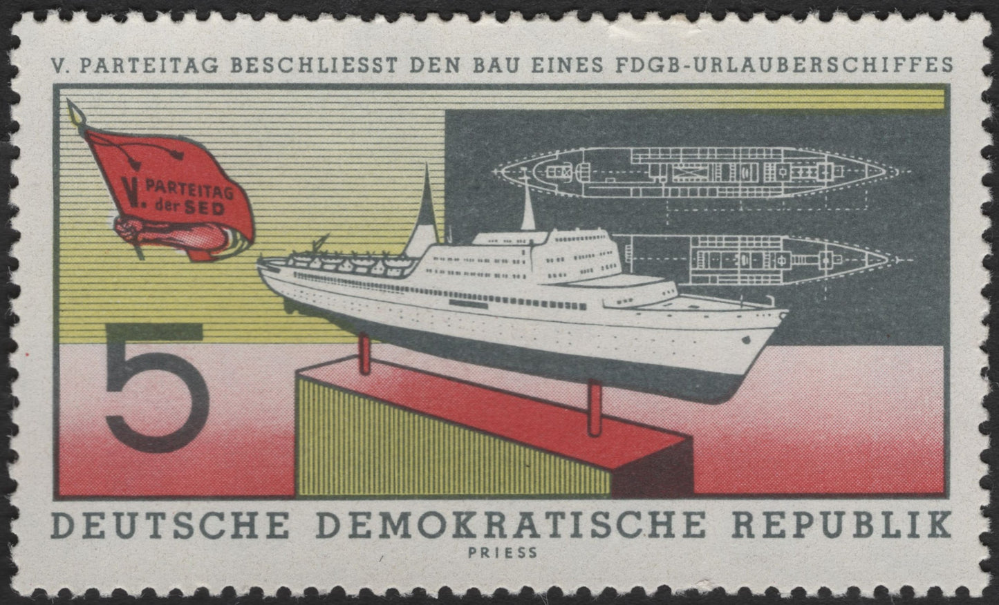 SCG3596 - East Germany 1964 – FDGB Holiday Ship Construction Decision