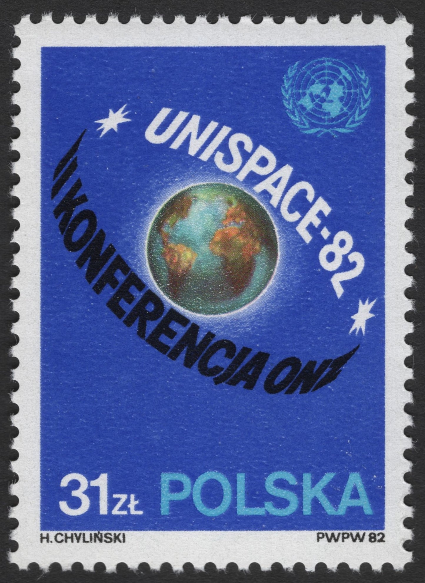 SCG3674 - Poland 1982 UNISPACE Conference Stamp – 31 zł