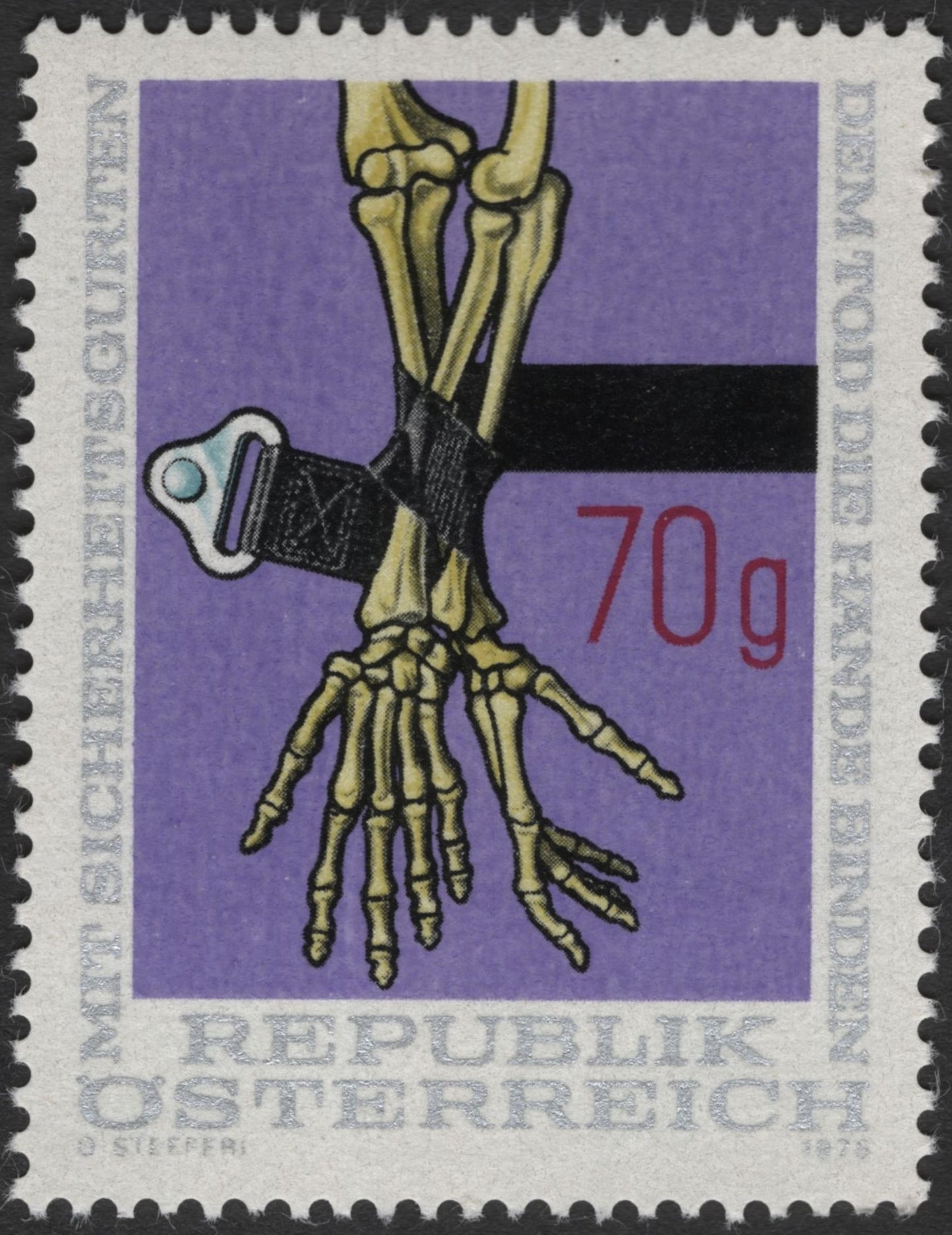 SCG3681 - Austria 1975 – Seat Belt Safety Awareness Stamp