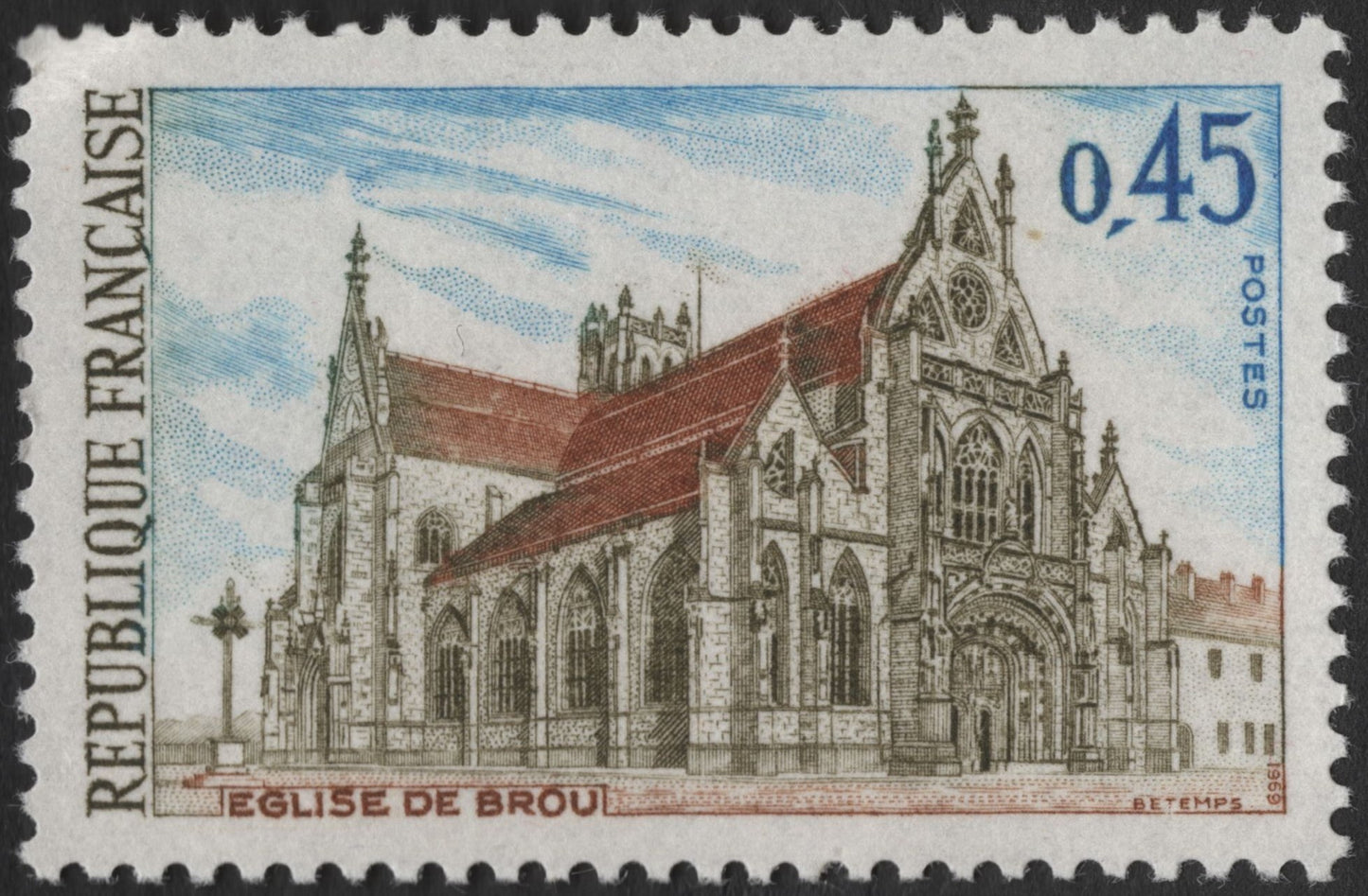 SCG3685 - France 1969 – Église de Brou Stamp