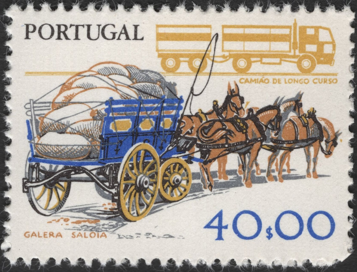 SCG3703 - Portugal 1985 – Traditional Transport "Galera Saloia" (40$00)