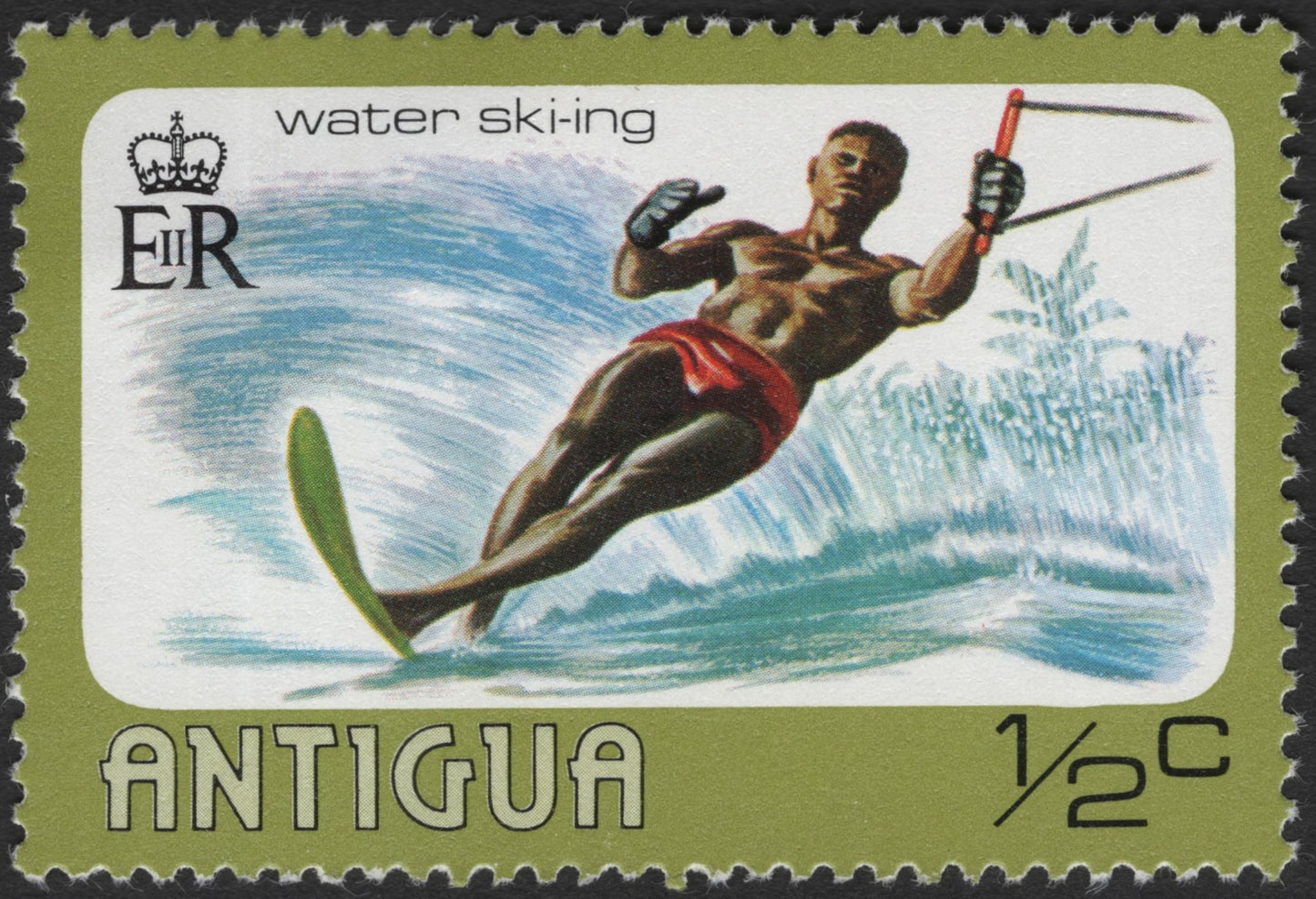 SCG3711 - Antigua ½ Cent Water Skiing Stamp