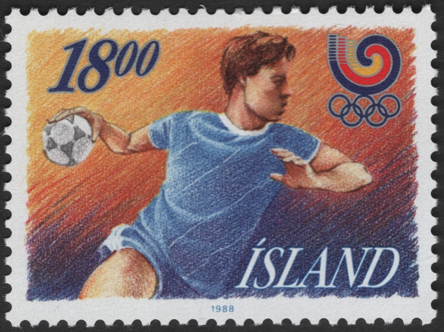 SCG3712 - Iceland 1988 Seoul Olympics Handball Stamp