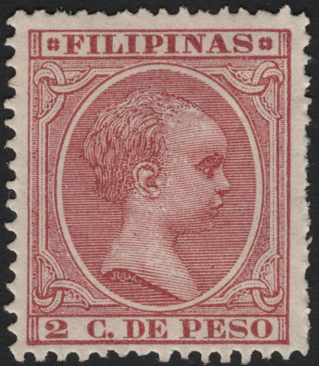 SCG3713 - Philippines 2 Centimos de Peso – King Alfonso XIII (Baby Head Issue), 1890s