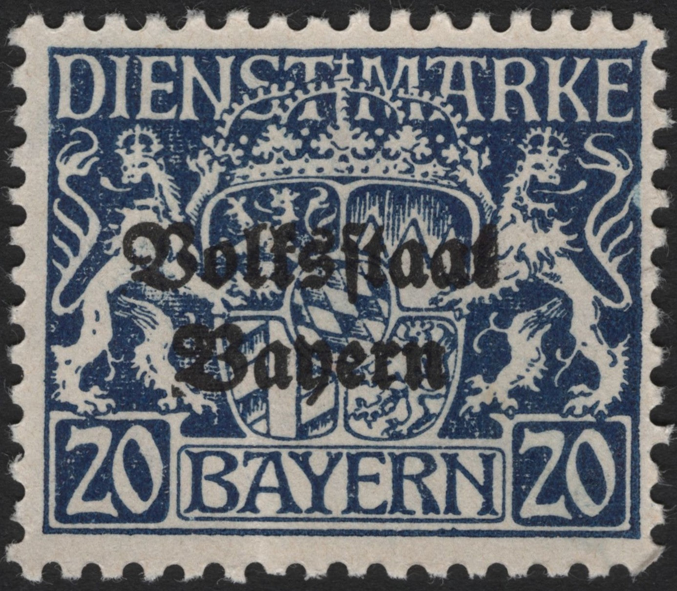 SCG3718 - Bavaria 1919 Overprinted Official Stamp – 20 Pfennig