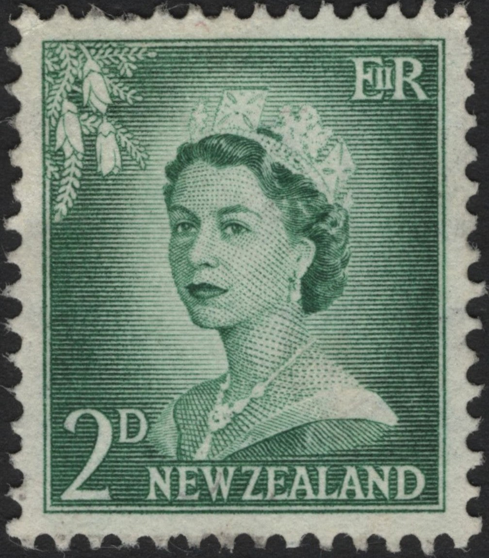 SCG3746 - New Zealand 1953 – Queen Elizabeth II 2d Green Definitive Stamp