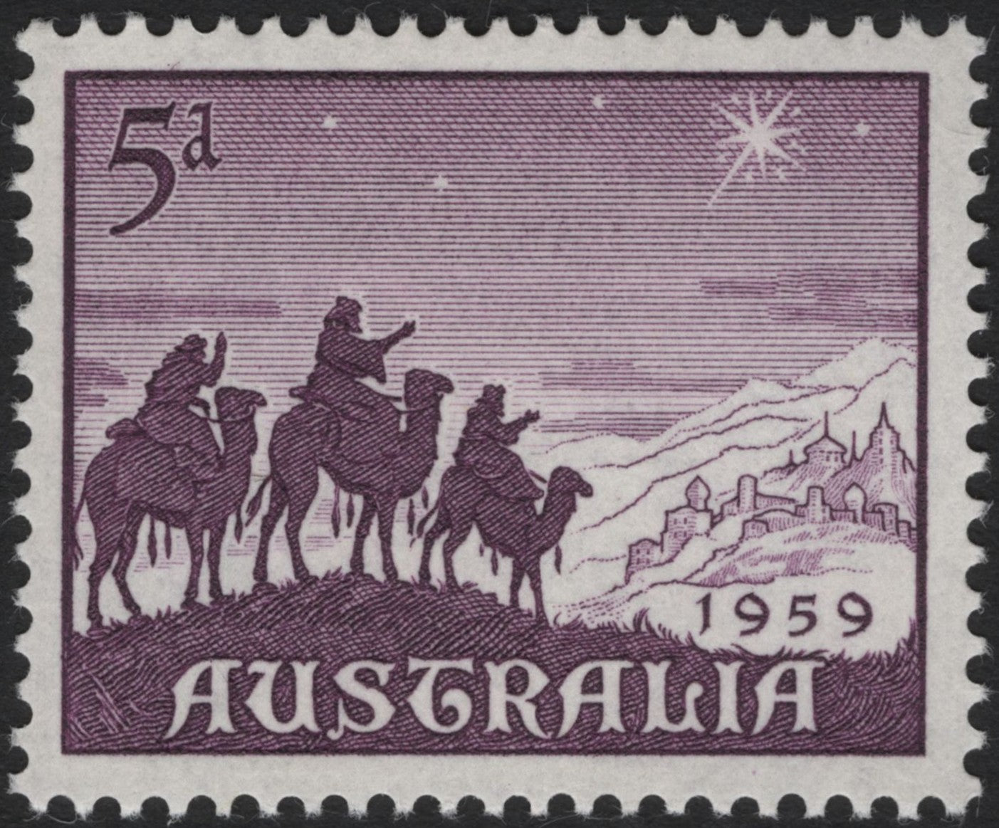 SCG3753 - Australia 1959 – Christmas Stamp “Three Wise Men” (5d)