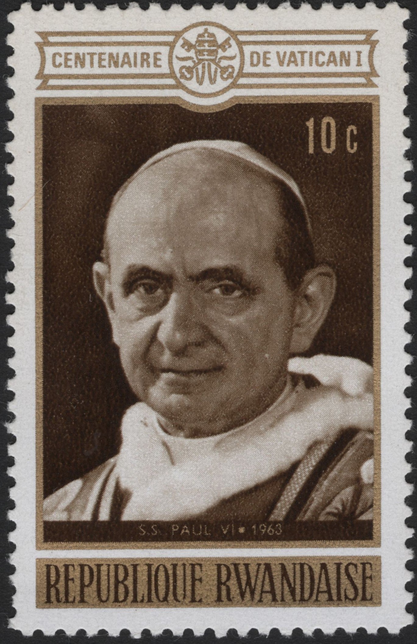 SCG3866 - Rwanda 1963 – Pope Paul VI, Centenary of Vatican I (10c)
