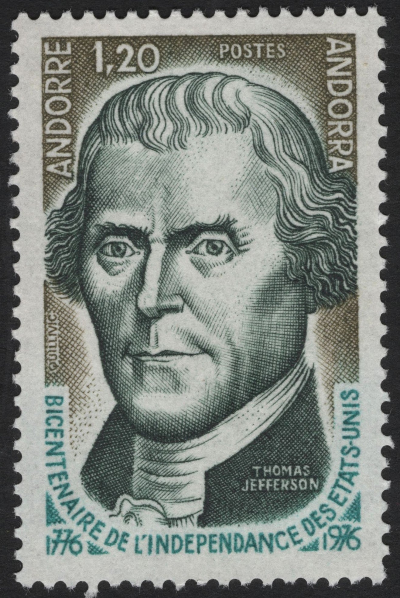 SCG3776 - Andorra 1976 – Thomas Jefferson Bicentenary of U.S. Independence