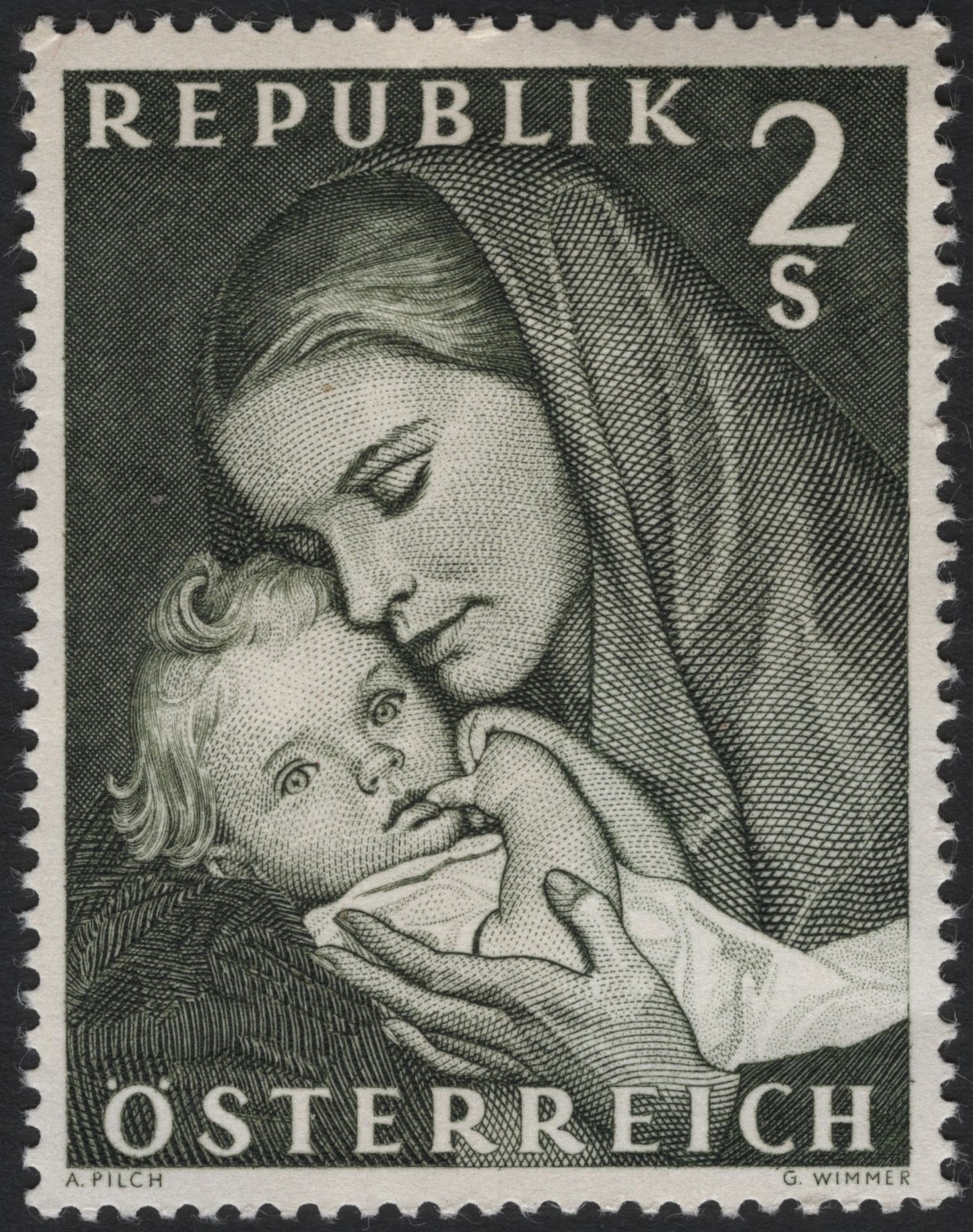 SCG3780 - Austria 1957 – Mother and Child, 2 Schilling