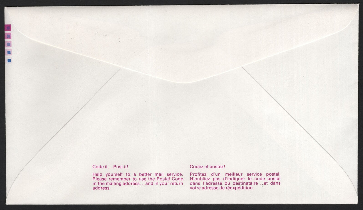 SCG3792 - Canada 1980s Postal Stationery Envelope – 14¢ New Value Overprint
