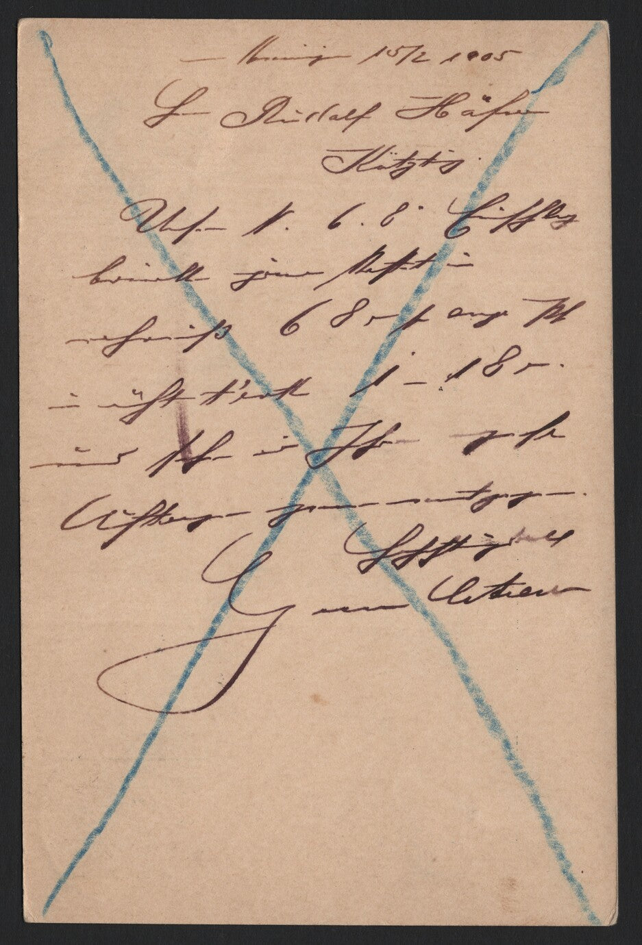 SCG3794 - German Empire 1905 Postal Card – Koetzting Postmark