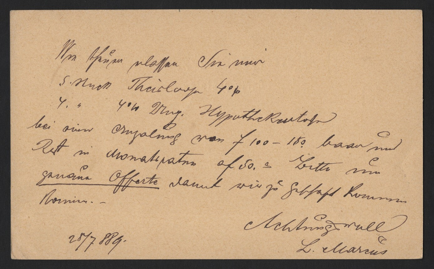 SCG3806 - Austria 1889 Postal Card – 2 Kreuzer Brown (Novoselitz to Vienna)