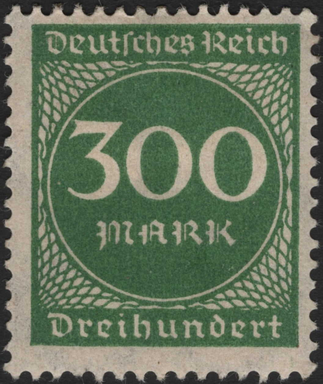 SCG3833 - Germany 1923 Inflation Era – 300 Mark Green Stamp