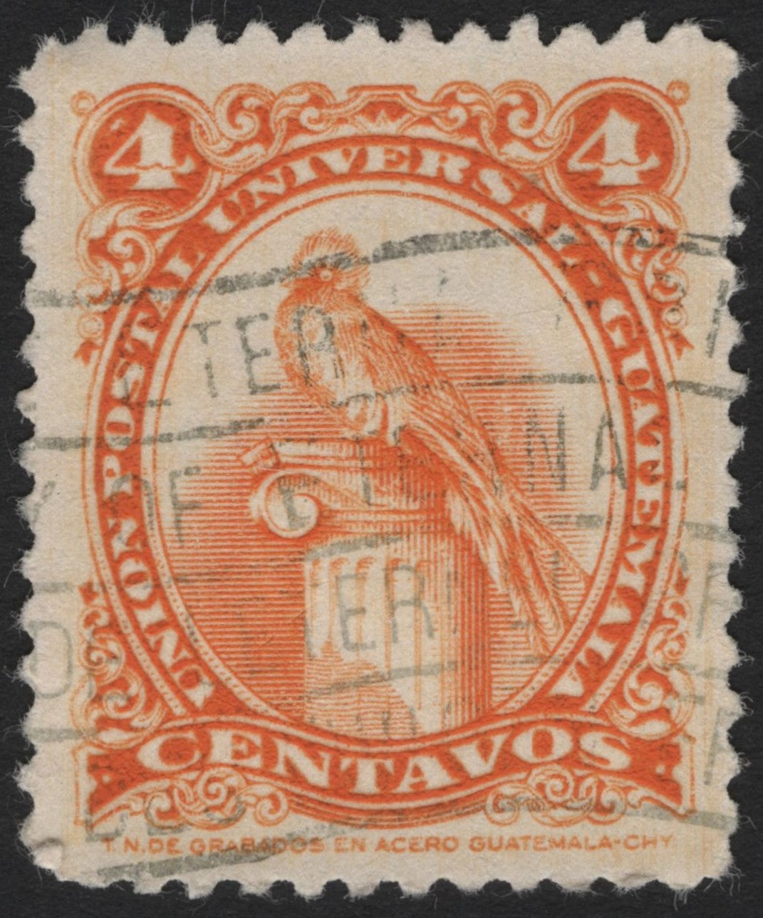SCG3789 - Guatemala 4 Centavos "Quetzal" Stamp – Early 20th Century