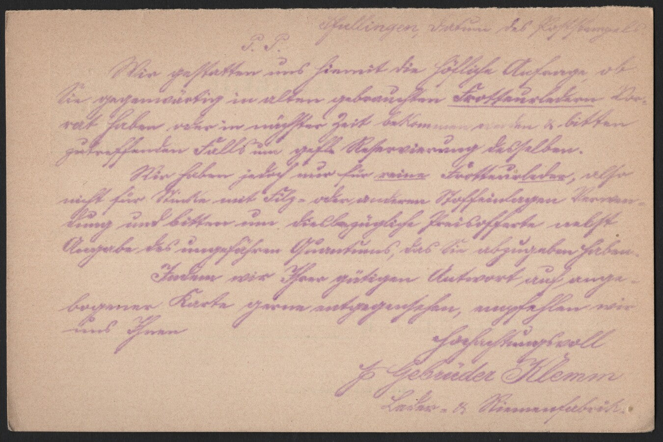 SCG3959 - Württemberg Postal Card – 5 Pfennig Green (1896)