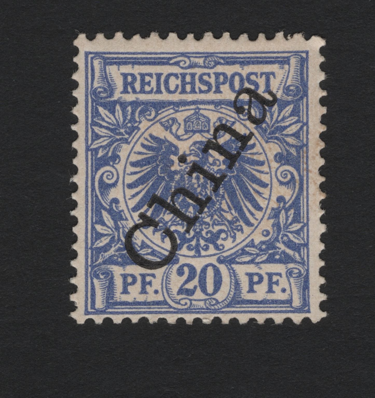 SCG3955- Germany Offices in China – 1898 Overprinted Issue (20 Pfennig Blue)