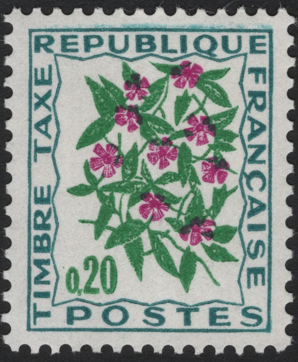 SCG4077 - France 1960s – Postage Due Stamp (Floral Design) – 0.20 Francs