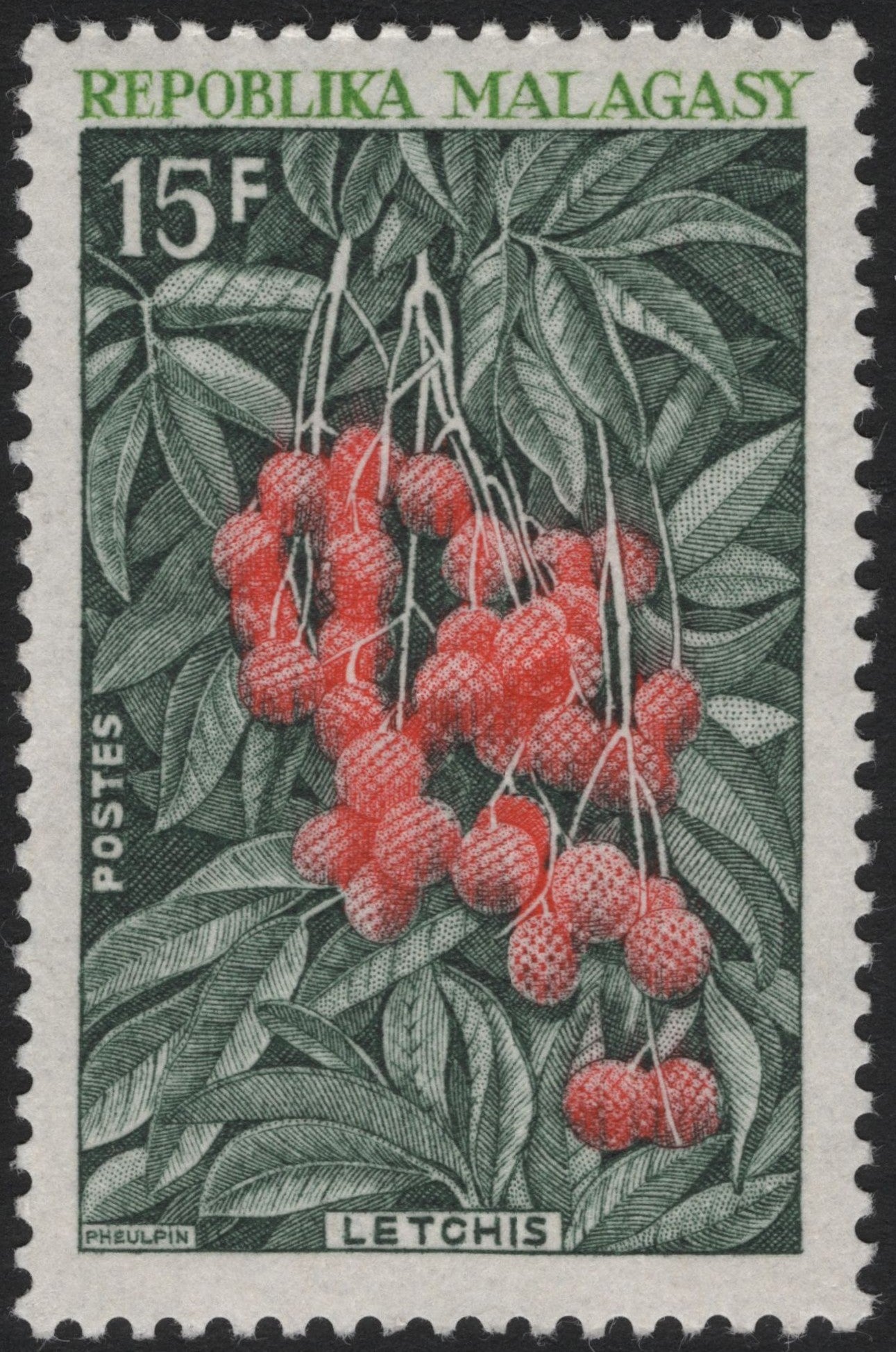 SCG4048 - Madagascar 1960s – Lychee Fruit (Letchis) 15 Francs