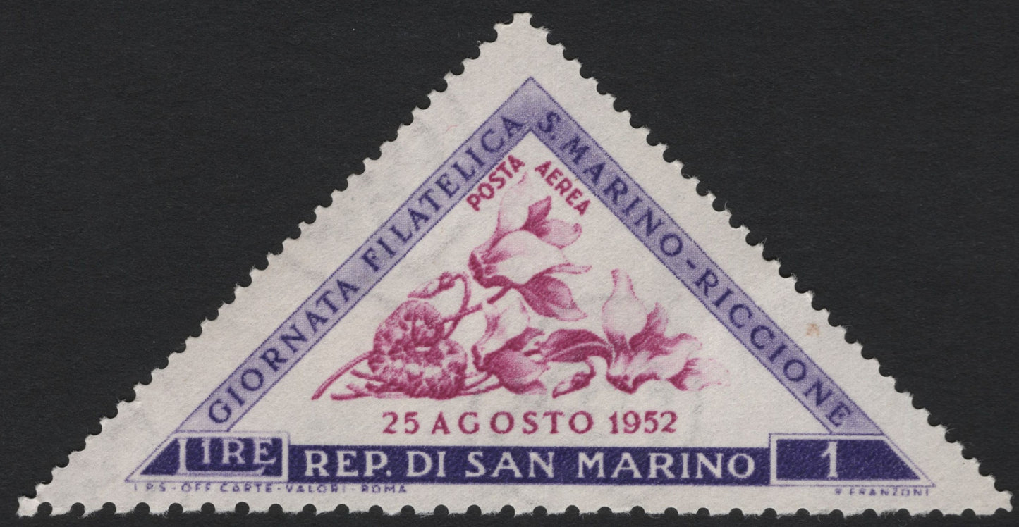 SCG4098 - San Marino 1952 – Giornata Filatelica (Philatelic Day) Airmail Stamp